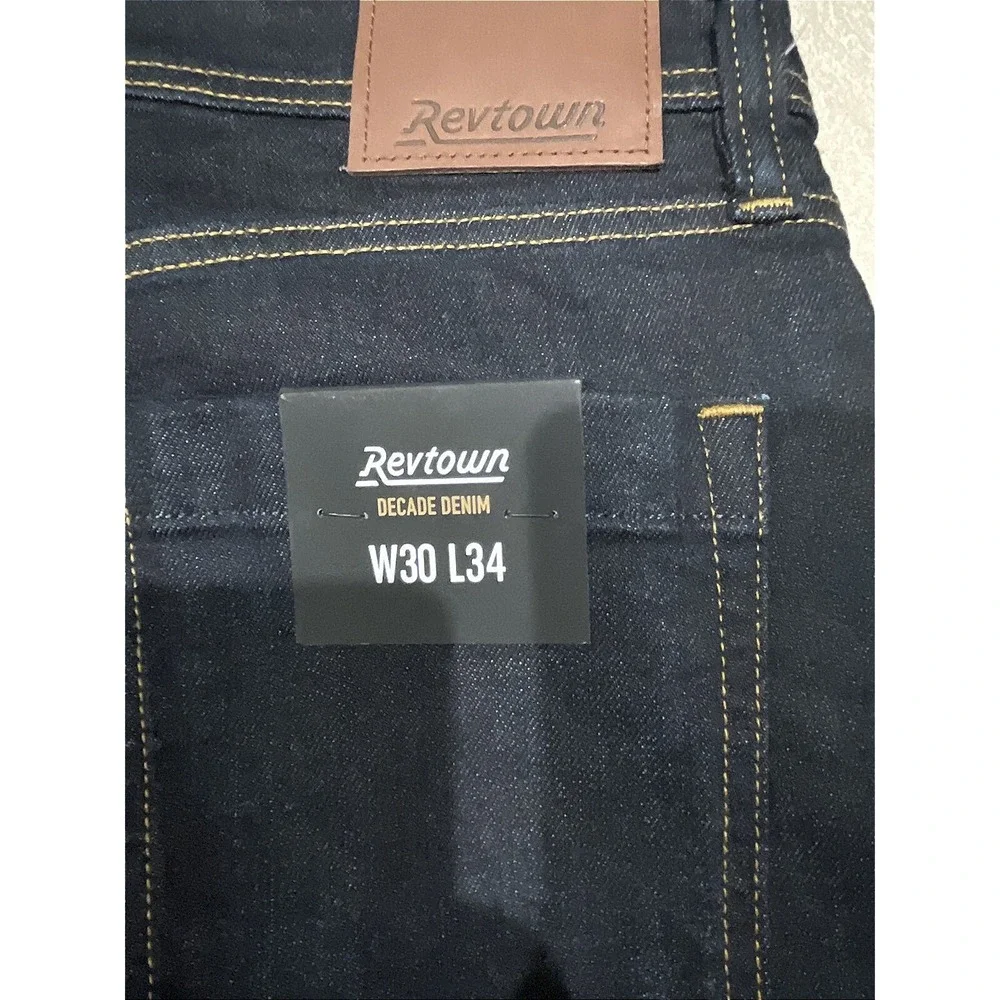 Revtown Automatic‎ Jeans Mens 30x34 Blue Dark Wash Straight Leg NWT - Picture 3 of 5